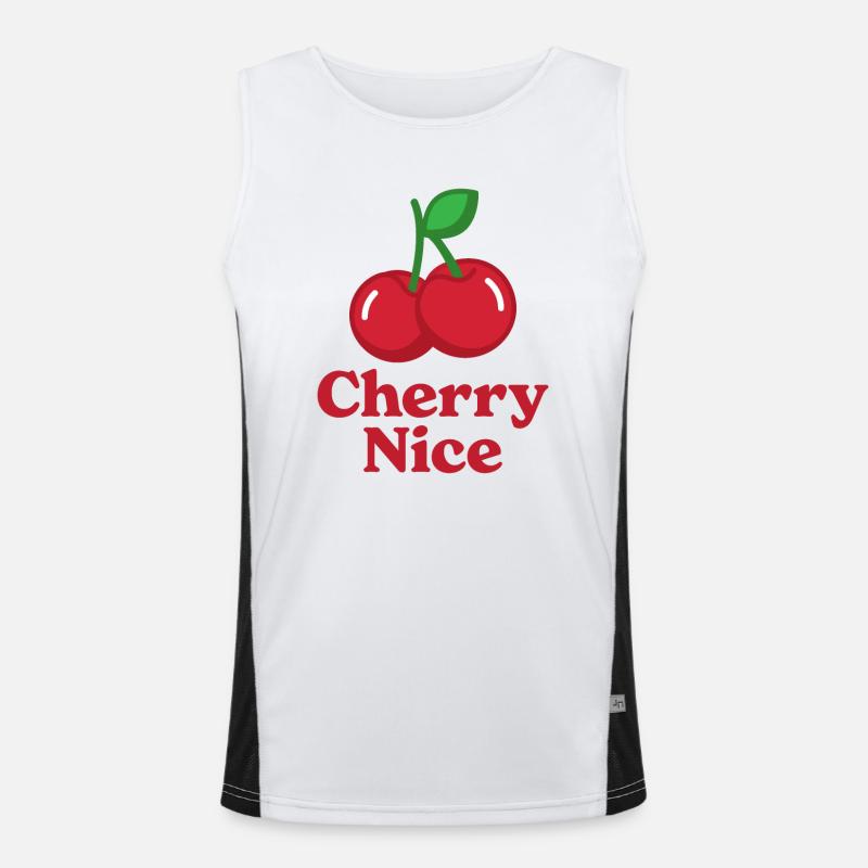 Kirsche Nizza Funktionelles Kontrast-Tank Top für Männer 