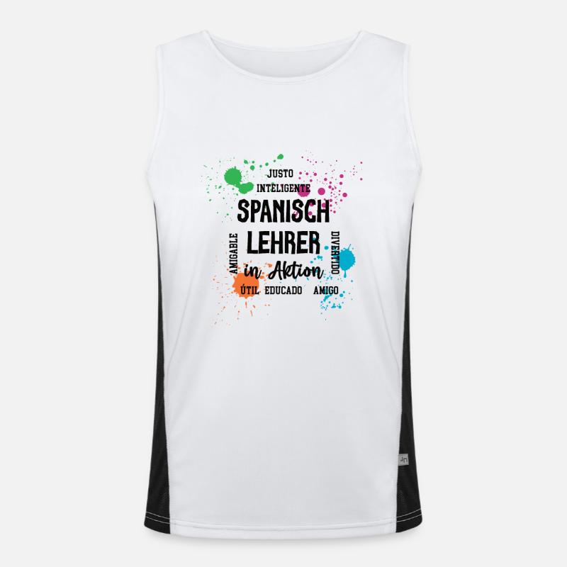 Spanisch Lehrer in Aktion Spanischlehrer Sprache Funktionelles Kontrast-Tank Top für Männer 