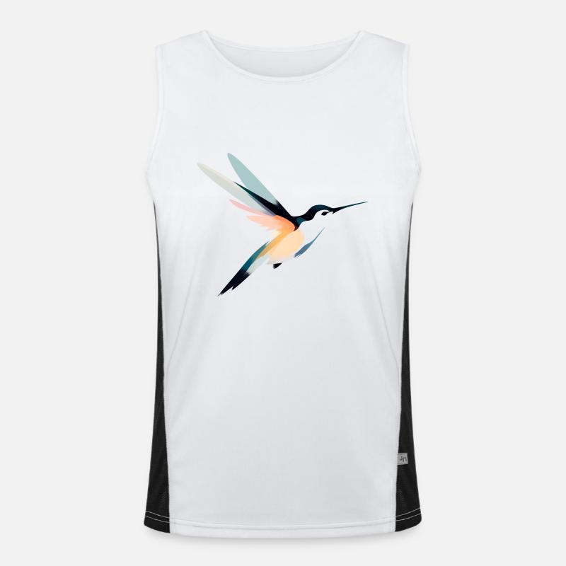 Farbenfroher Kolibri Funktionelles Kontrast-Tank Top für Männer 