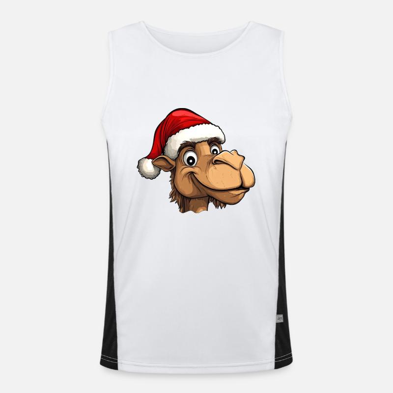 Kamel Weihnachtsmann Funktionelles Kontrast-Tank Top für Männer 