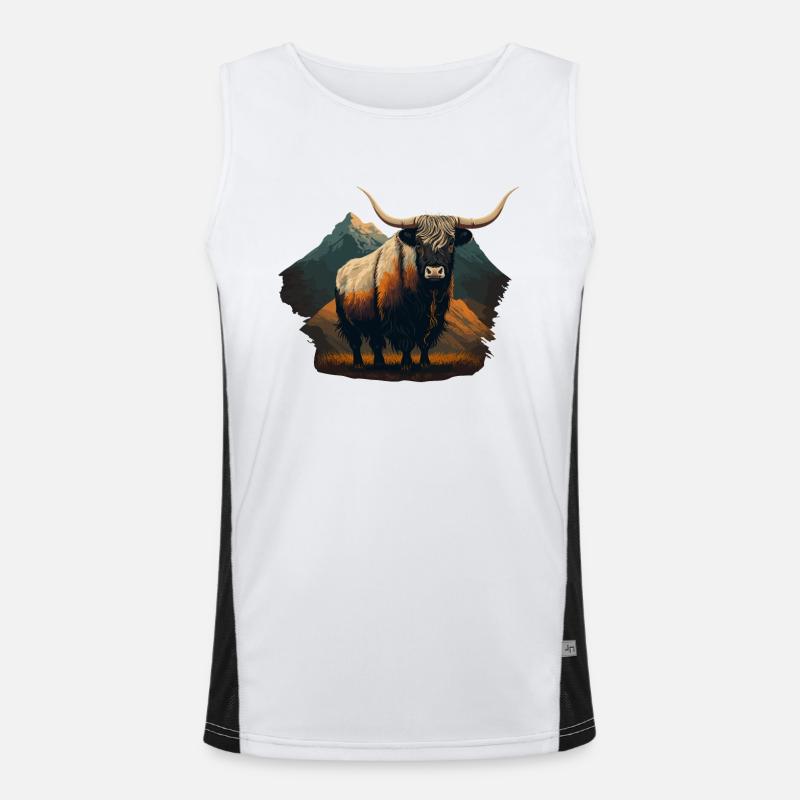 Yak Kuh Funktionelles Kontrast-Tank Top für Männer 