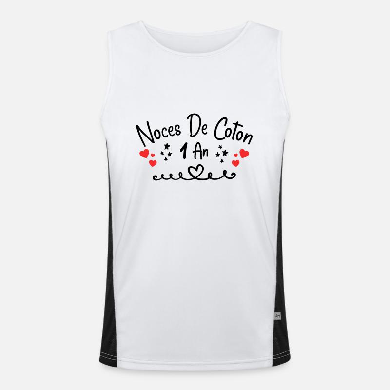 noces de coton Débardeur respirant contrasté Homme 