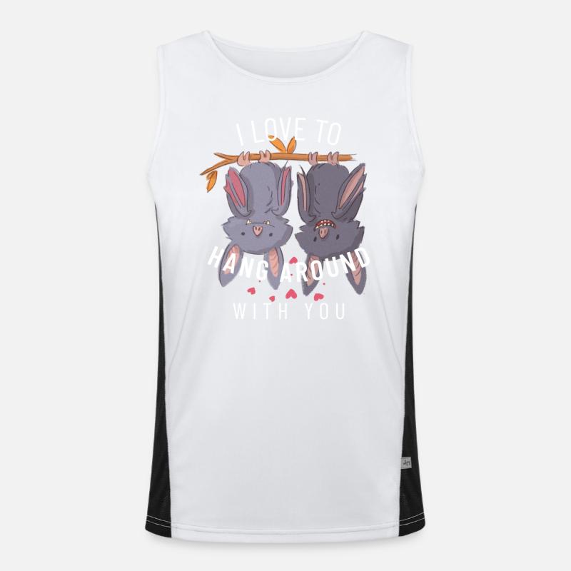Valentine's Day Bats Saying - Men's Functional Contrast Tank Top - white/black