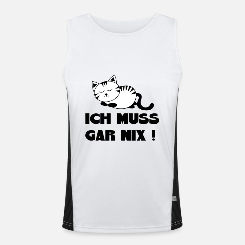 sleeping cat cat white cats gift Men's Functional Contrast Tank Top 