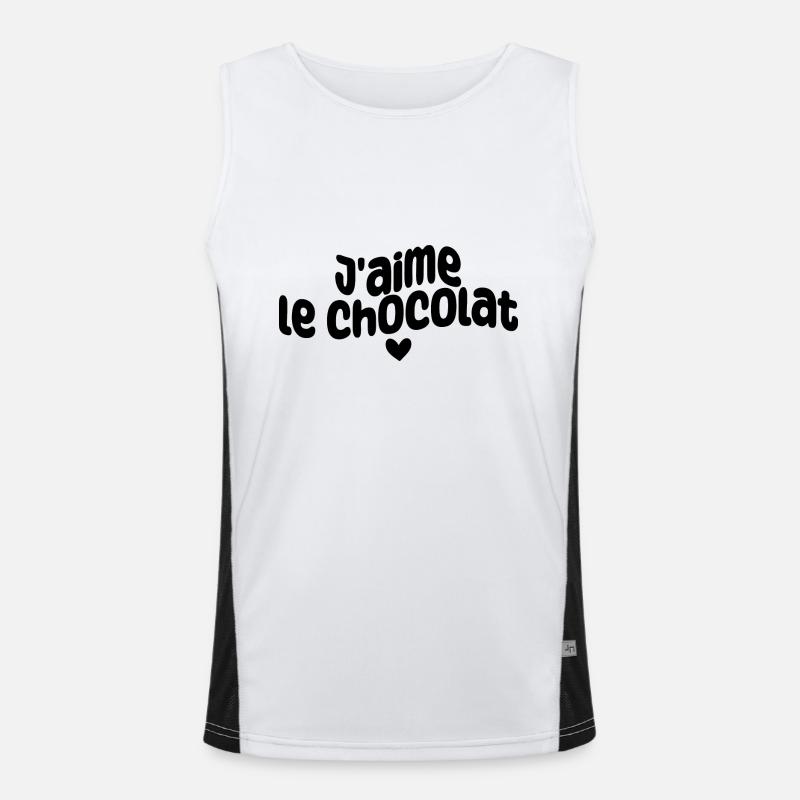 j'aime le chocolat Débardeur respirant contrasté Homme 