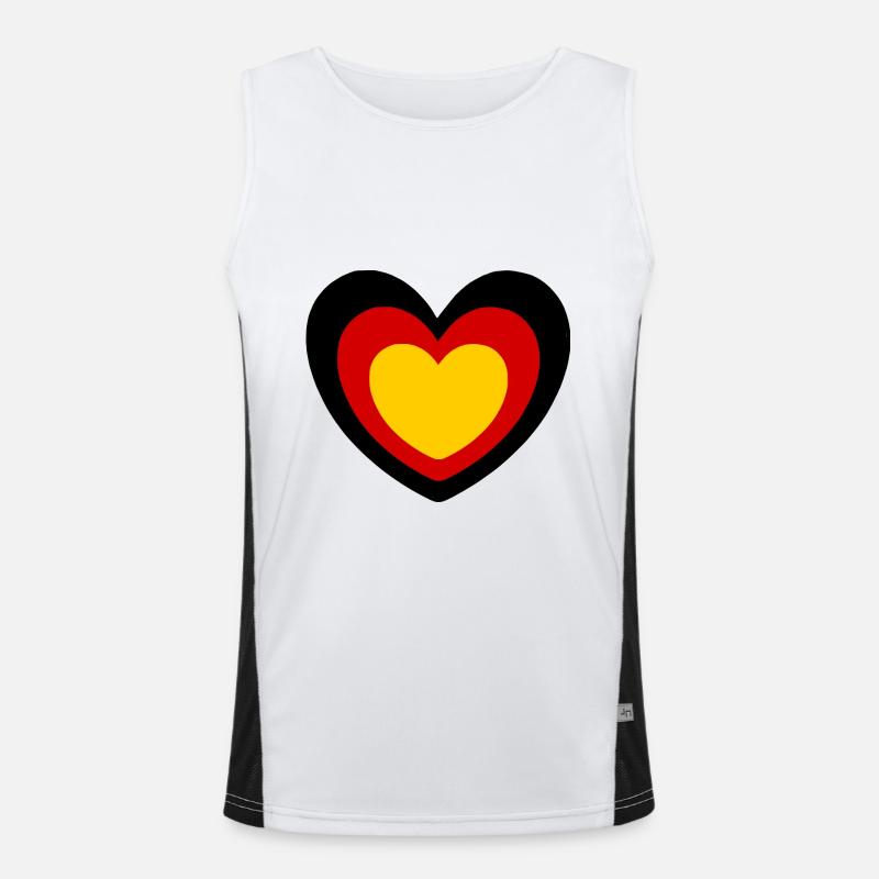 Heart Germany Colors Men's Functional Contrast Tank Top 