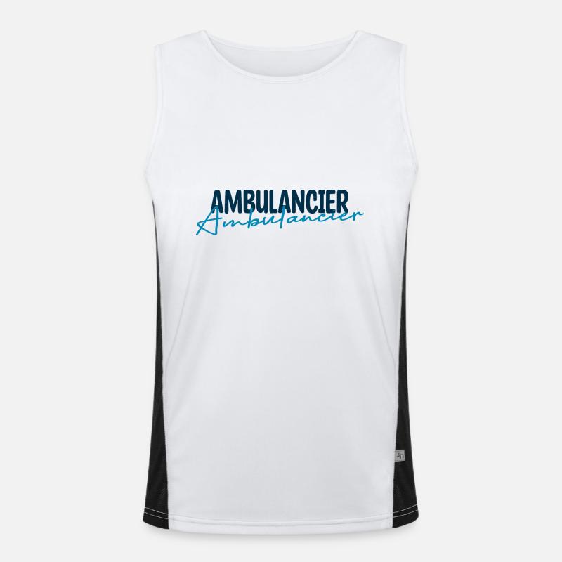 Ambulancier. Débardeur respirant contrasté Homme 