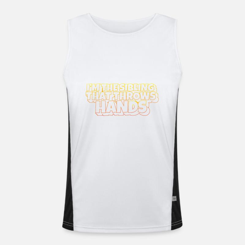 I'm The Sibling That Throw Hands Protective Funktionelles Kontrast-Tank Top für Männer 