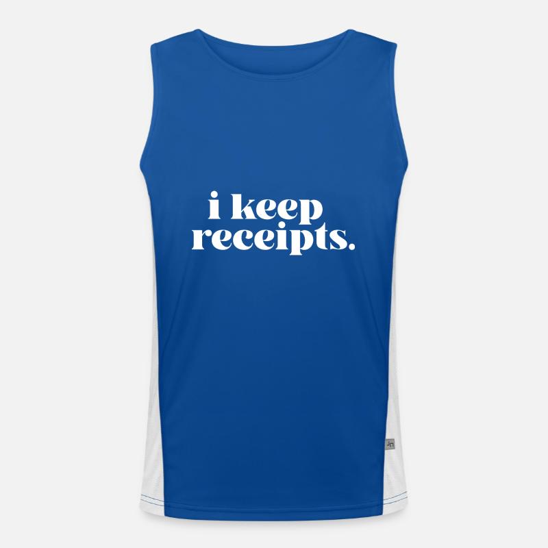 I Keep Receipts Meme Rant Funny Liar Catchphrase Men's Functional Contrast Tank Top 
