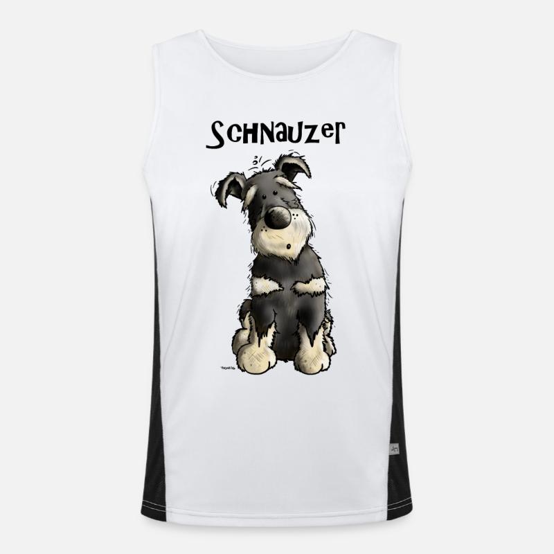 Witziger Schnauzer Funktionelles Kontrast-Tank Top für Männer 