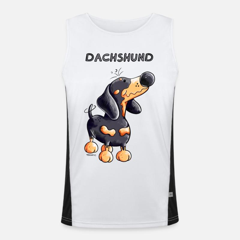 Knuffiger Dackel Funktionelles Kontrast-Tank Top für Männer 