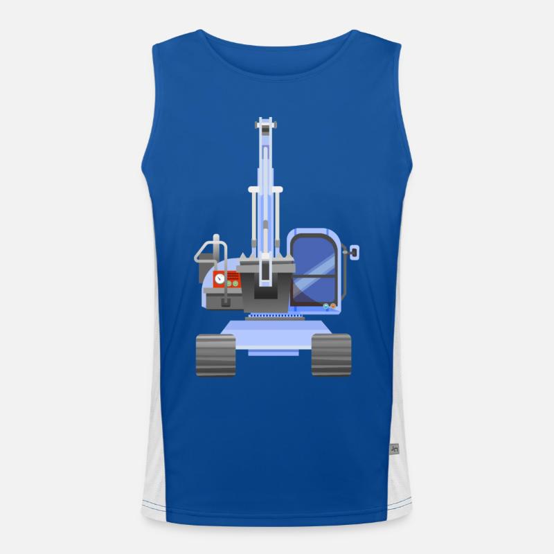 Blauer Bagger Funktionelles Kontrast-Tank Top für Männer 