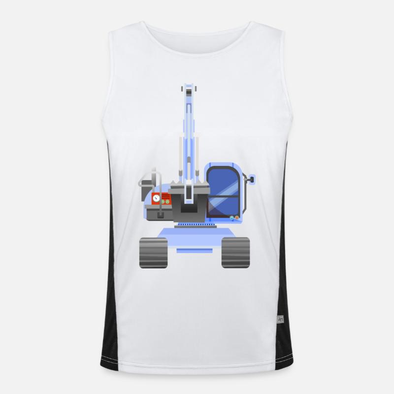 Blue excavator - Men's Functional Contrast Tank Top  - white/black