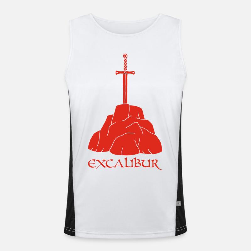 L'épée Excalibur (rouge) Débardeur respirant contrasté Homme 