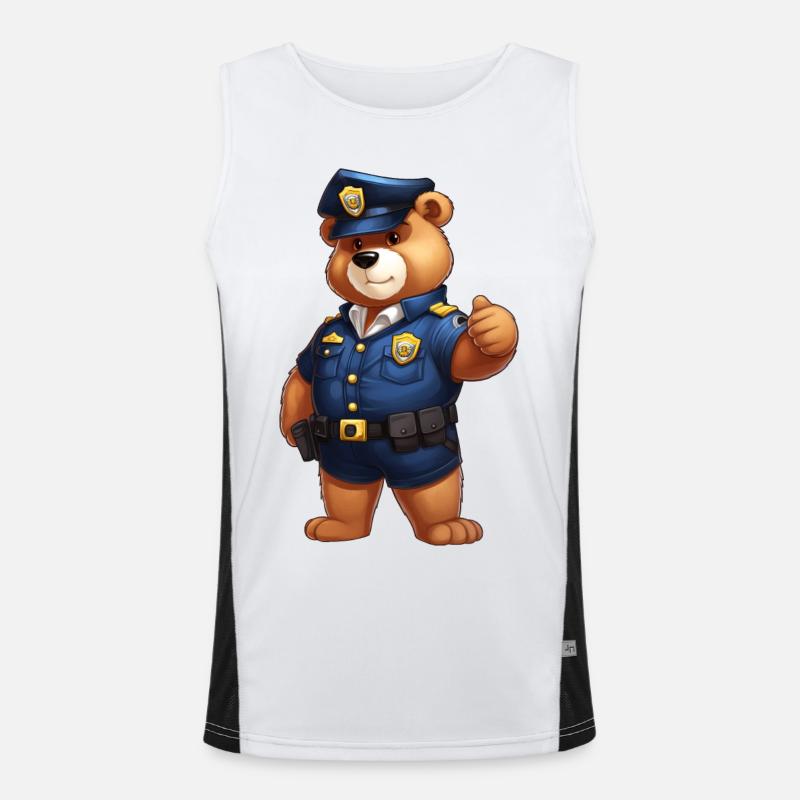 Bärchen Polizei Funktionelles Kontrast-Tank Top für Männer 