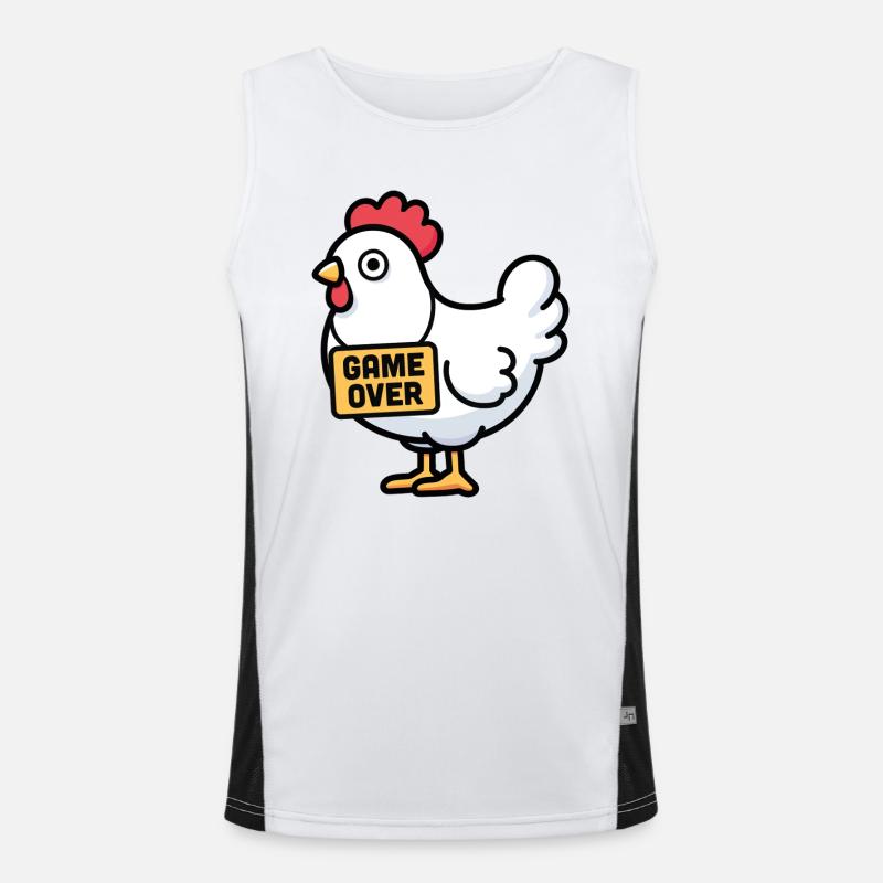 Chicken Game Over Men's Functional Contrast Tank Top 