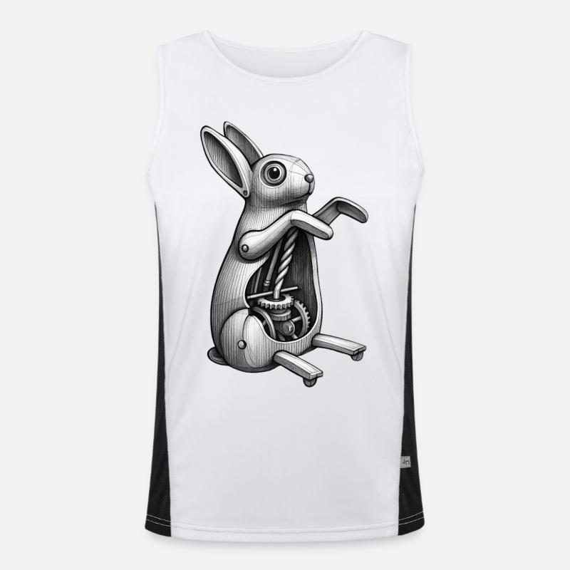 MECA RABBIT - black & white Men's Functional Contrast Tank Top 