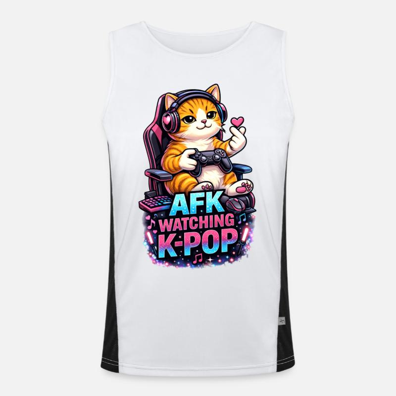 AFK Watching K Pop Funktionelles Kontrast-Tank Top für Männer 