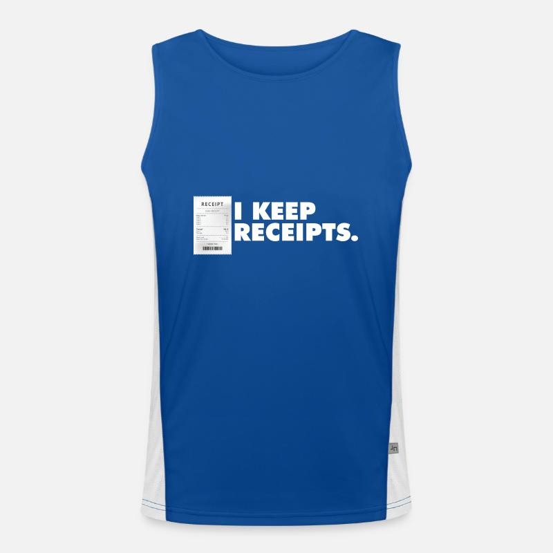 Funny Liar Catchphrase I Keep Receipts Meme Men's Functional Contrast Tank Top 