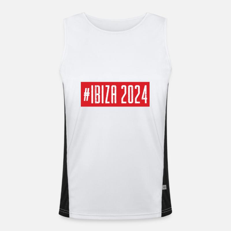 Ibiza 2024 Team Funktionelles Kontrast-Tank Top für Männer 