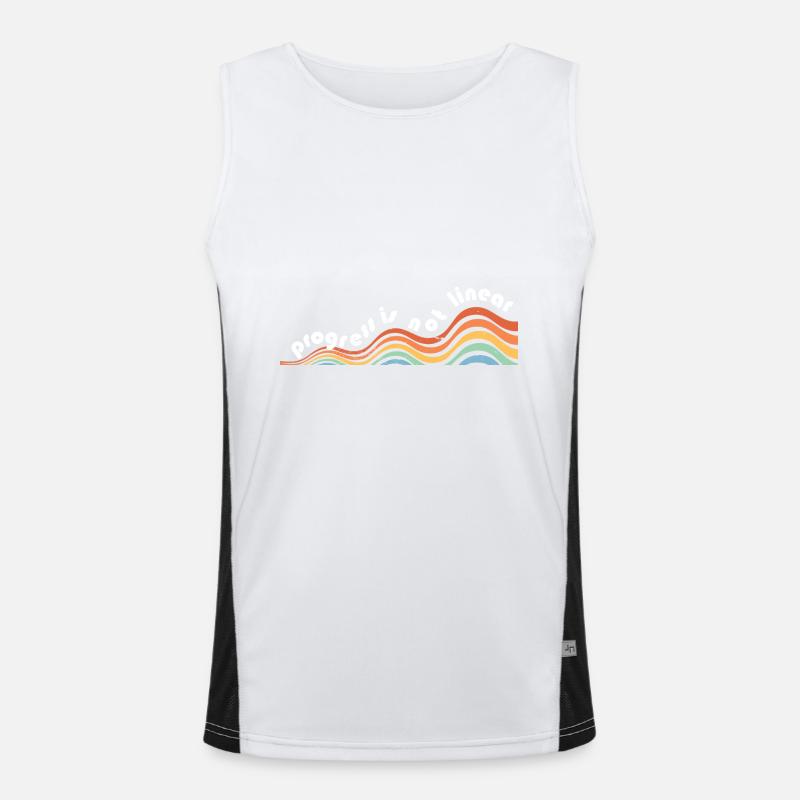 ABA Therapist Progress Is Not Linear Behavioral - Men's Functional Contrast Tank Top  - white/black