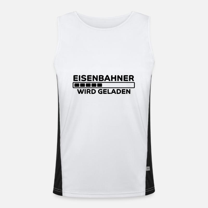 Eisenbahner Spruch Lokführer Eisenbahner Geschenk Funktionelles Kontrast-Tank Top für Männer 