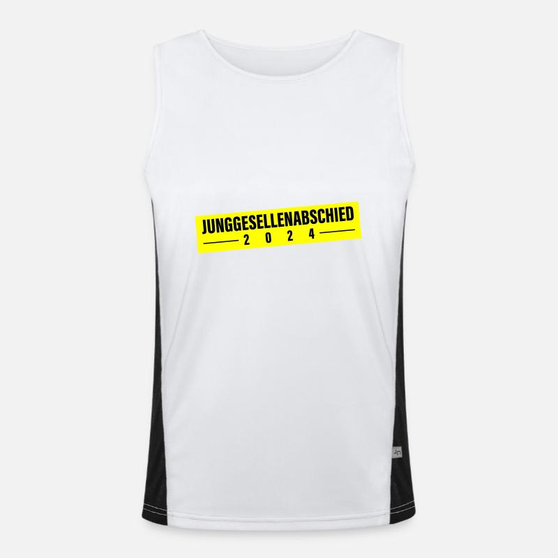 Bachelor Party 2024 - Men's Functional Contrast Tank Top  - white/black