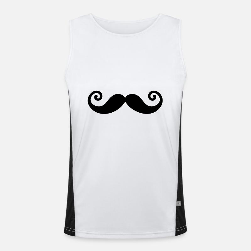 Moustache - Men's Functional Contrast Tank Top  - white/black