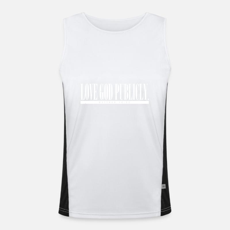 Love God Publicly Bible Scripture Jesus Believer Funktionelles Kontrast-Tank Top für Männer 