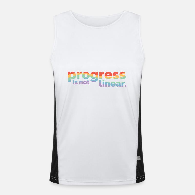 ABA Therapist Progress Is Not Linear Behavioral - Men's Functional Contrast Tank Top  - white/black