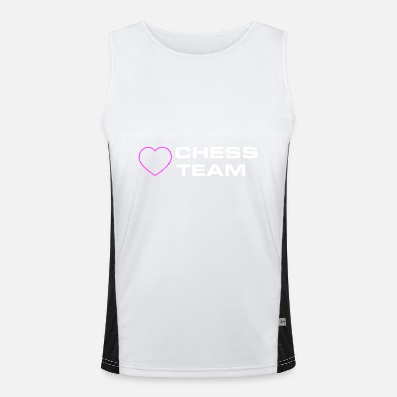 Chess Team Heart - Men's Functional Contrast Tank Top  - white/black