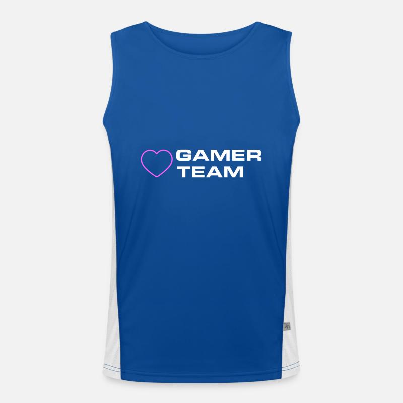 Gamer Team Herz Funktionelles Kontrast-Tank Top für Männer 