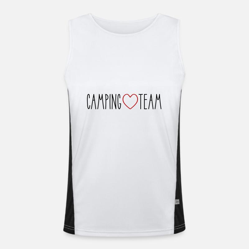 Camping Team Herz Funktionelles Kontrast-Tank Top für Männer 