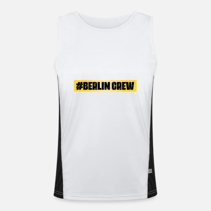 Berlin Crew - Men's Functional Contrast Tank Top - white/black