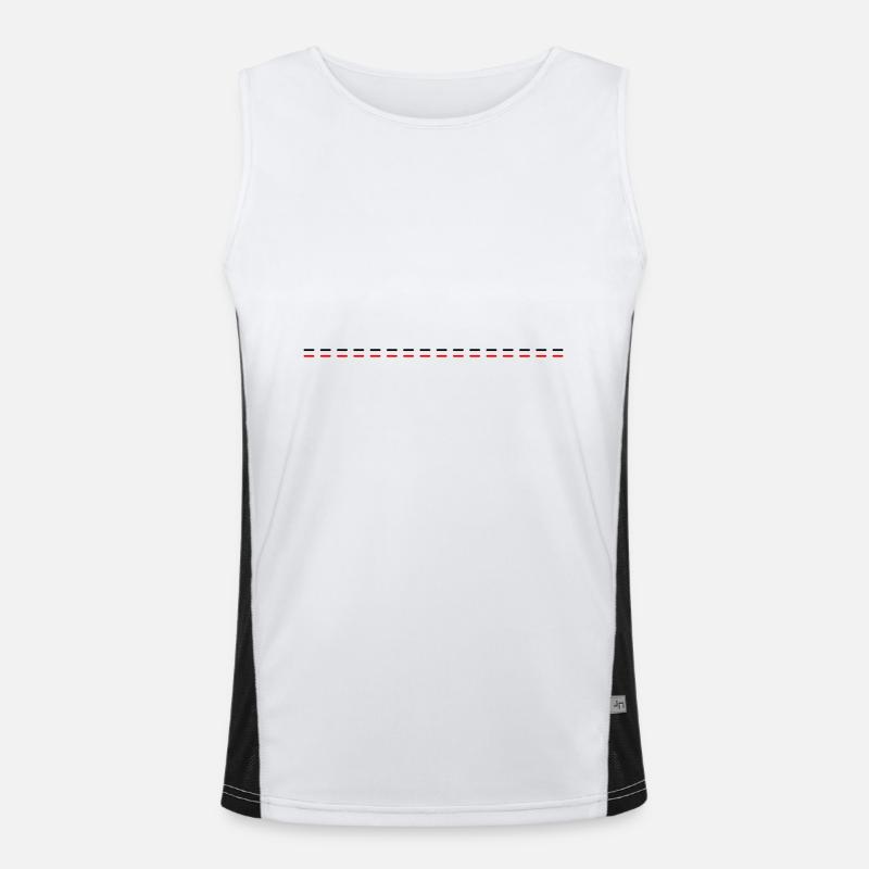Line dashed - Men's Functional Contrast Tank Top  - white/black