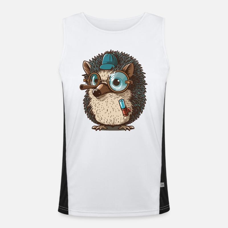 Monocled Hedgehog Men's Functional Contrast Tank Top 