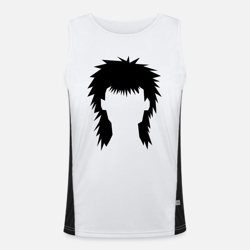 VOKUHILA - Men's Functional Contrast Tank Top  - white/black