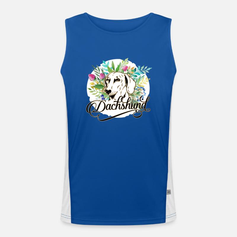 Dachshund Dackel Funktionelles Kontrast-Tank Top für Männer 