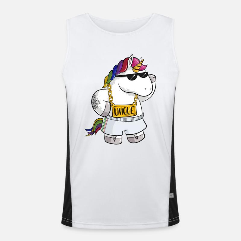 Unique Comic Einhorn Funktionelles Kontrast-Tank Top für Männer 