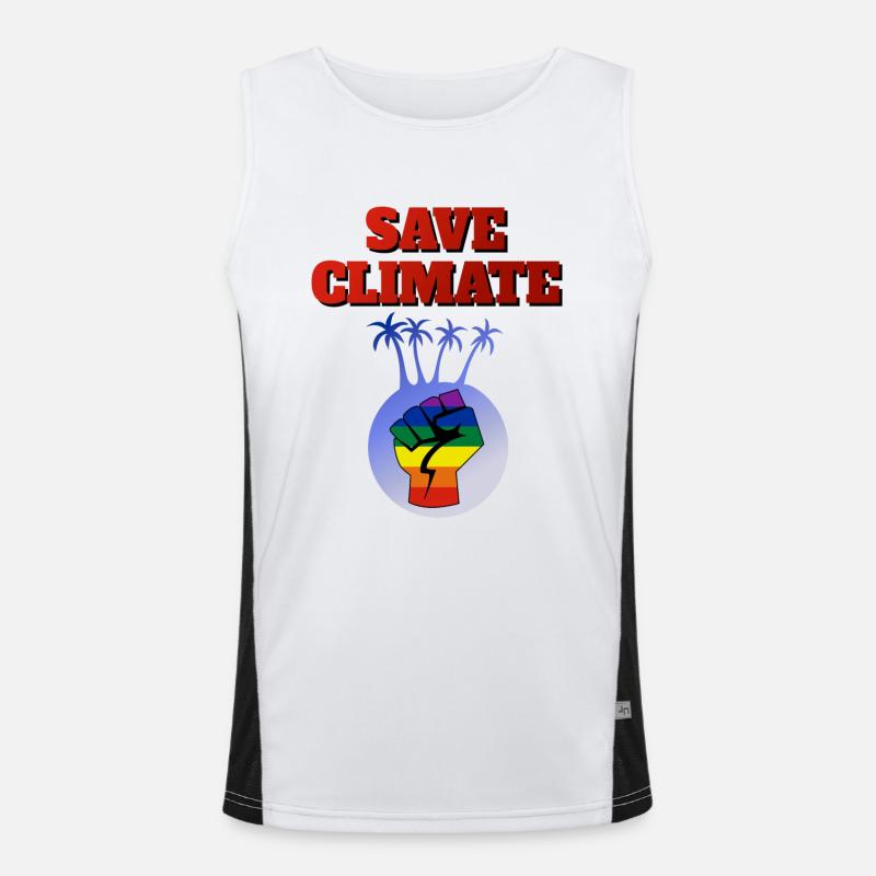 save climate Climate Energy Environment Environmental protection bi Men's Functional Contrast Tank Top 