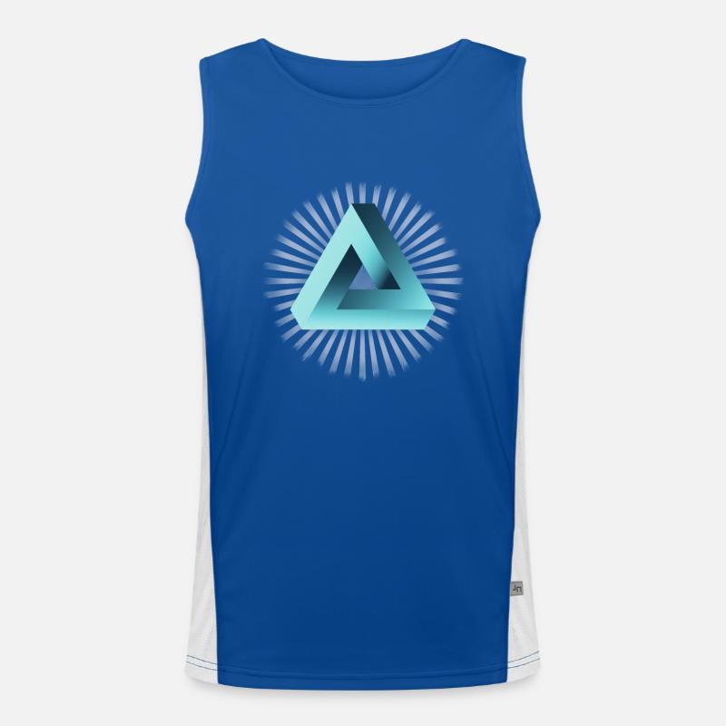 illusion illuminati triangle pyramide nerd maths Débardeur respirant contrasté Homme 
