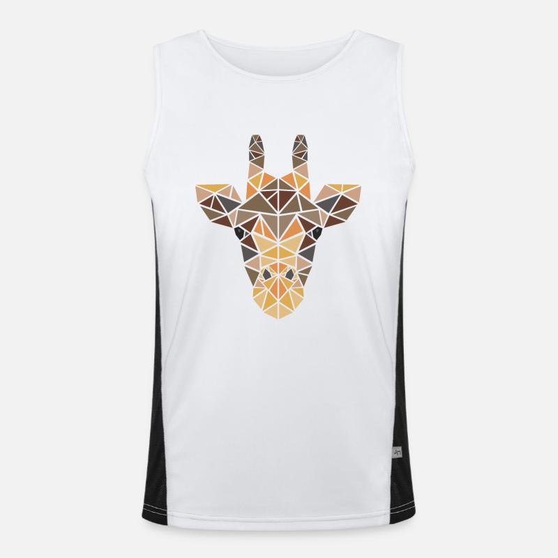Giraffe - Big 5 - Geometrisch - Geschenk Funktionelles Kontrast-Tank Top für Männer 