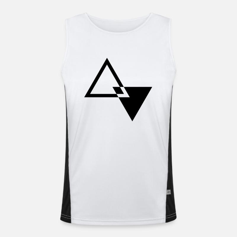 MODERN TRIANGLE SHAPE - Men's Functional Contrast Tank Top  - white/black