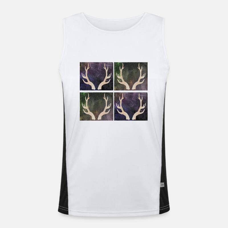 Deer antlers - Men's Functional Contrast Tank Top  - white/black