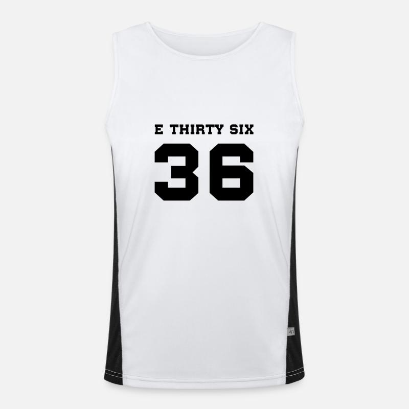 E36 E THIRTY SIX Black Men's Functional Contrast Tank Top 