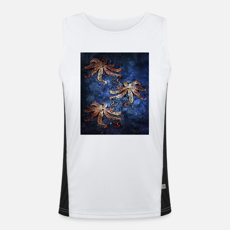 Octopus Krake Funktionelles Kontrast-Tank Top für Männer 