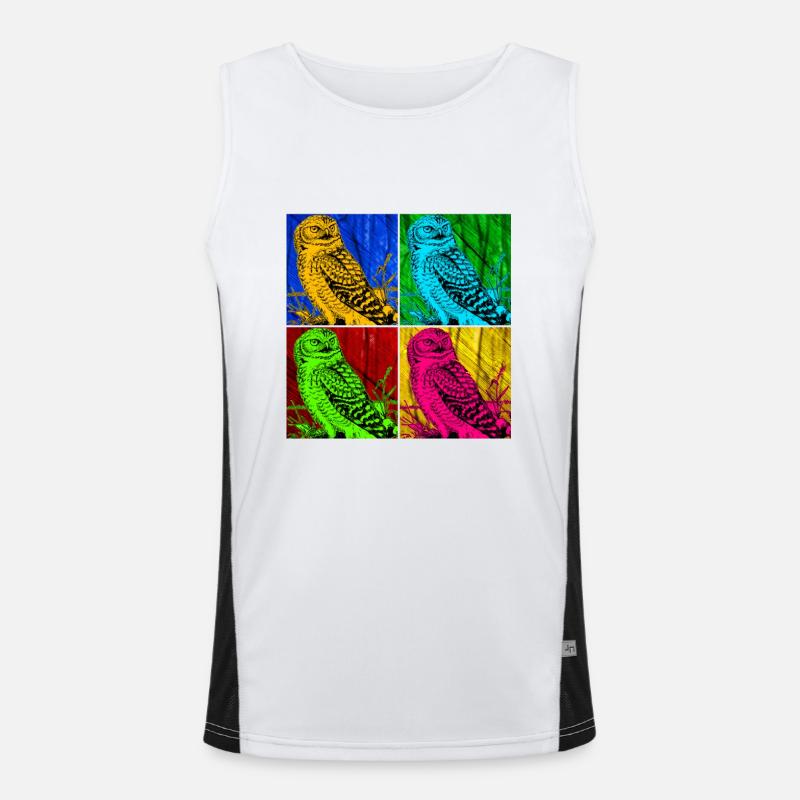 Eule Funktionelles Kontrast-Tank Top für Männer 