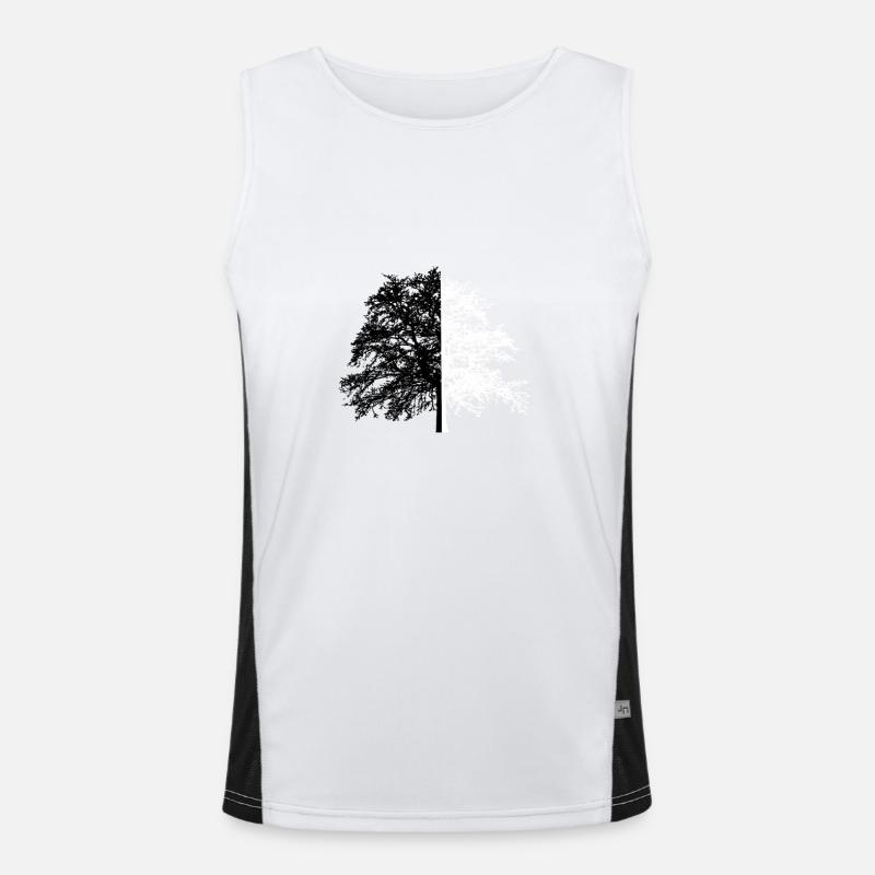 Arbre Arbre Noir Blanc Illusion Débardeur respirant contrasté Homme 