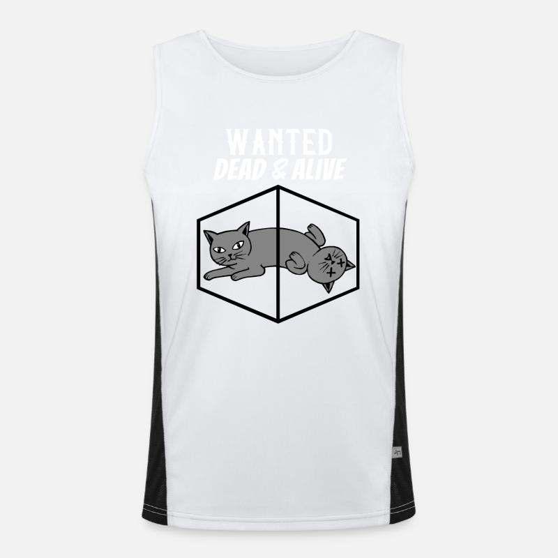 Schrödinger's cat physics quantum mechanics physicist Men's Functional Contrast Tank Top 