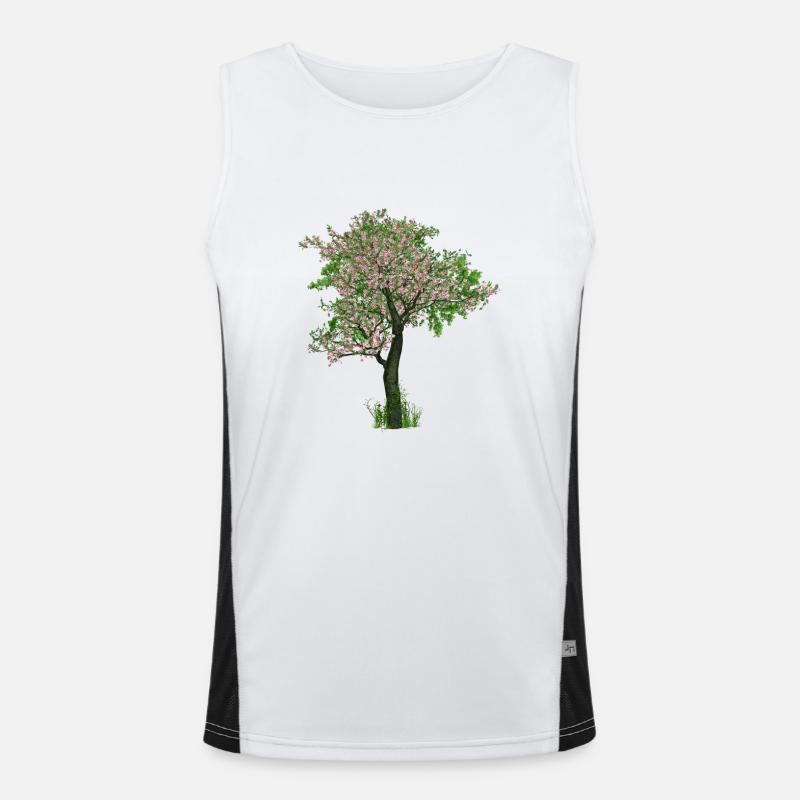 Cherry tree nature blossom spring Japan Men's Functional Contrast Tank Top 